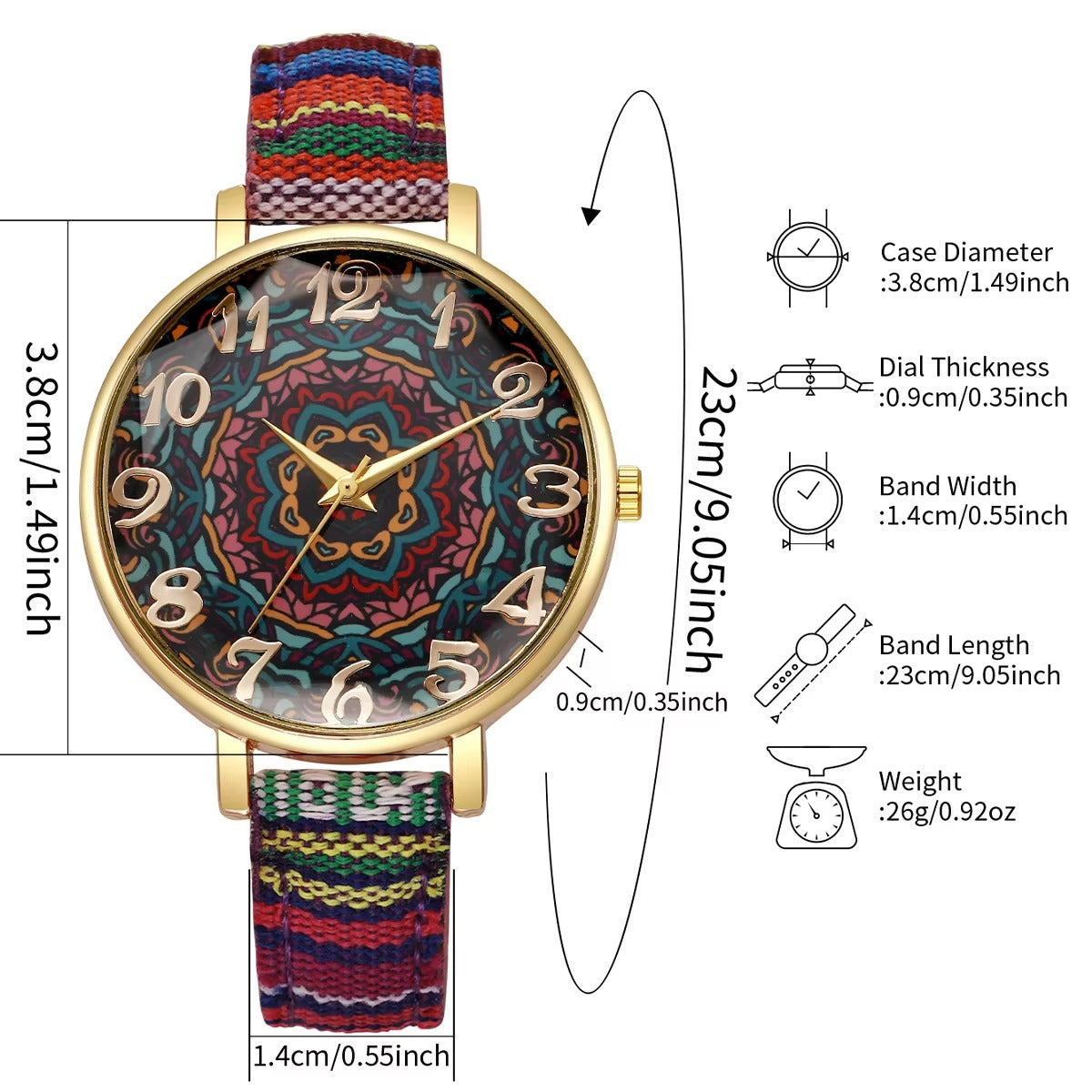 Bunte Farbenfrohe Armbanduhr mit vielen Motiven "Arabo d'epoca no.3210" - PITANI