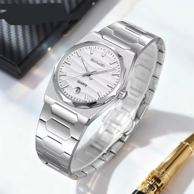 Edelstahl Armbanduhr mit seltener Lünette "Calendario al quarzo no.5258“ - PITANI