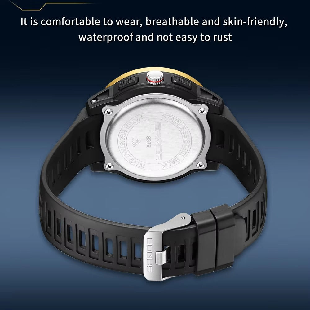 Silikonband Armbanduhr mit kleiner digitalen Uhrzeitanzeige "Cinturino impermeabile no.5229“ - PITANI