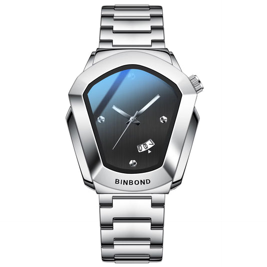 Außergewöhnlich geformte Edelstahl Armbanduhr "Quarzo diamante no.4165" - PITANI