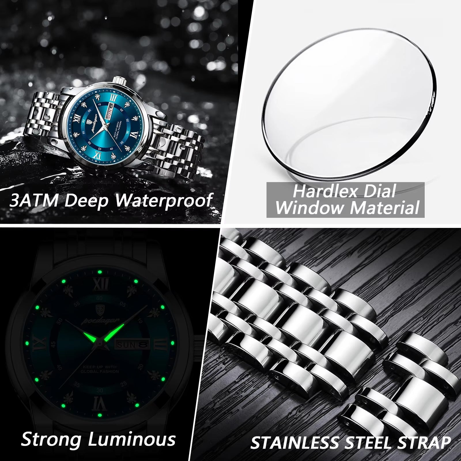 Elegante Edelstahl Armbanduhr "Orologio da polso sportivo no.5225“ - PITANI