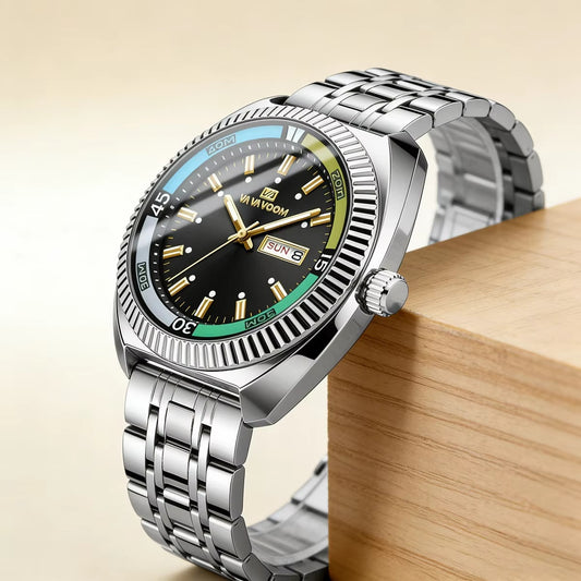 Farbenfrohe runde Edelstahl Armbanduhr "Resistente all'acqua no.5255“ - PITANI
