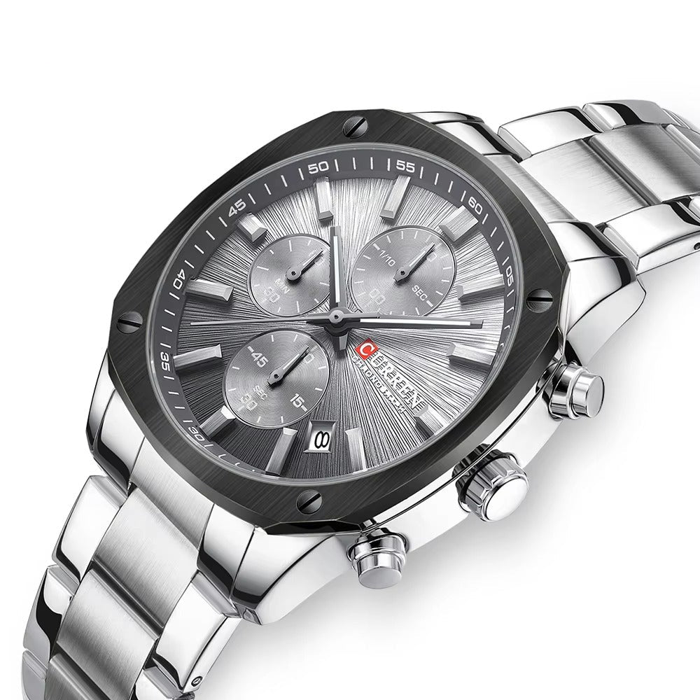 Klassisch moderne Edelstahl Armbanduhr "Cronografo luminoso no.5221“ - PITANI