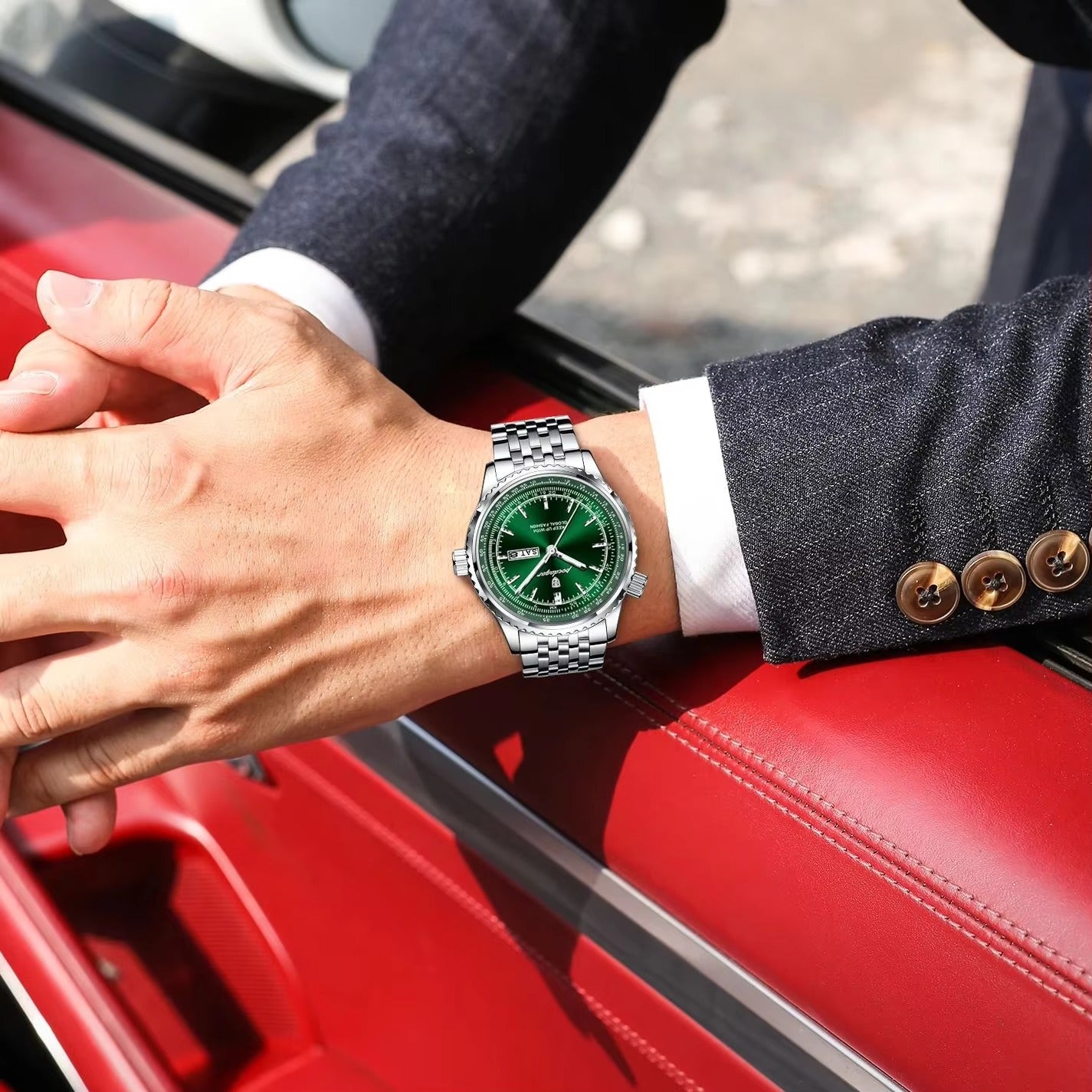 Runde Edelstahl Armbanduhr "Lusso militare no.5272“ - PITANI