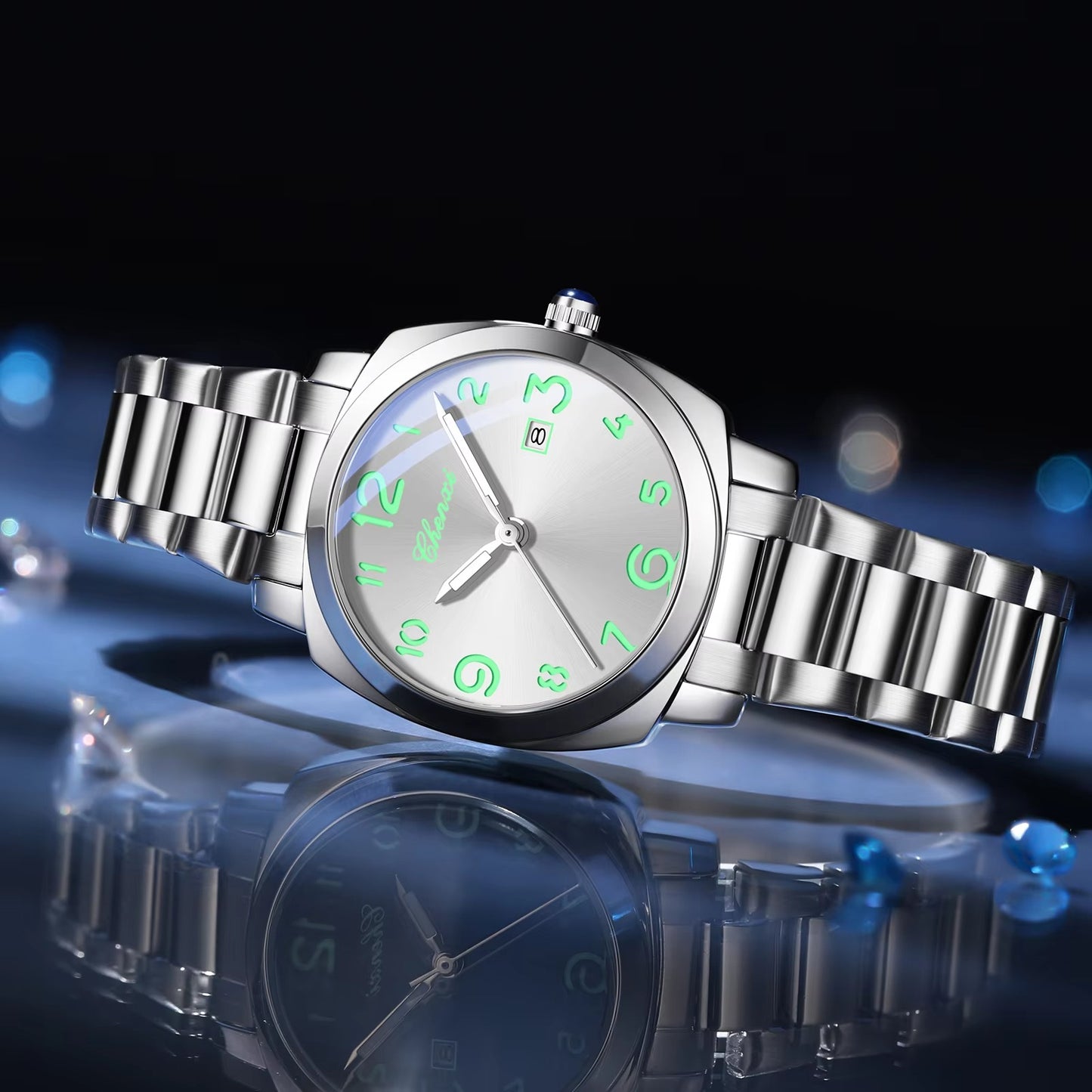 Edelstahl Armbanduhr "Pulsante luce calendariono.3209" - PITANI