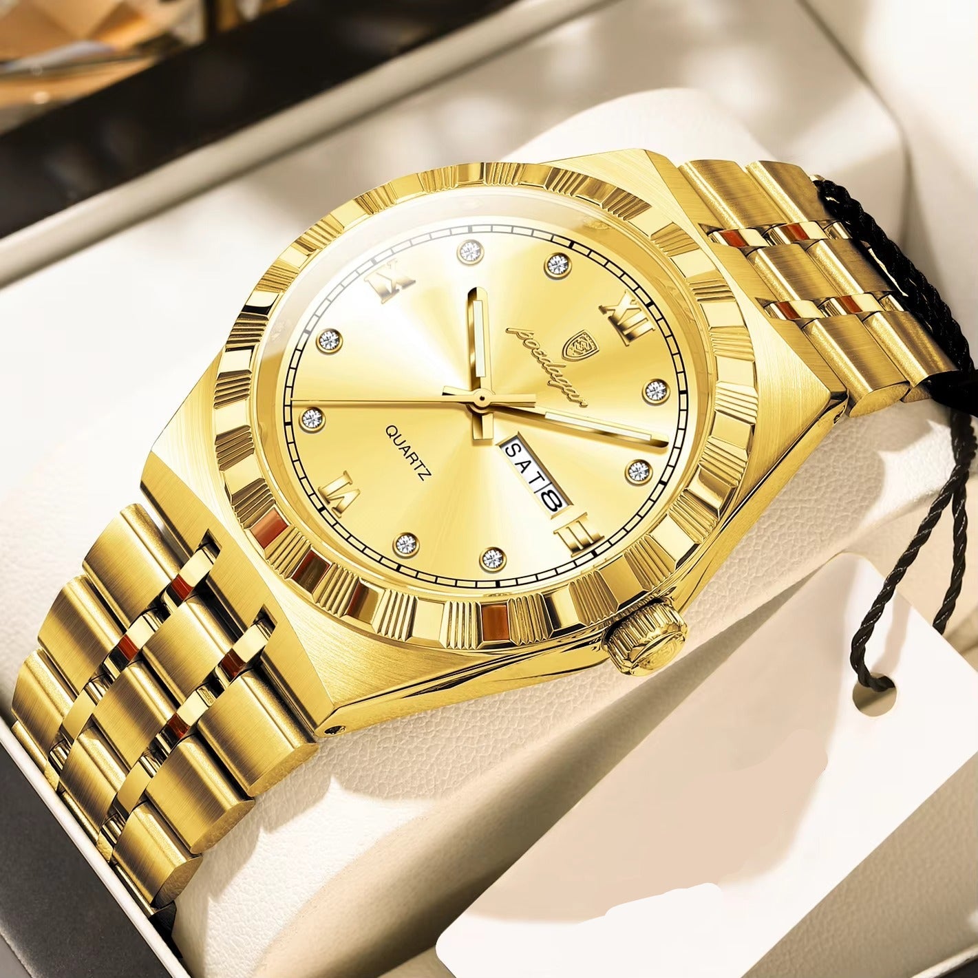 Edelstahl Armbanduhr mit eleganter Lünette "Luminoso impermeabile no.5199" - PITANI