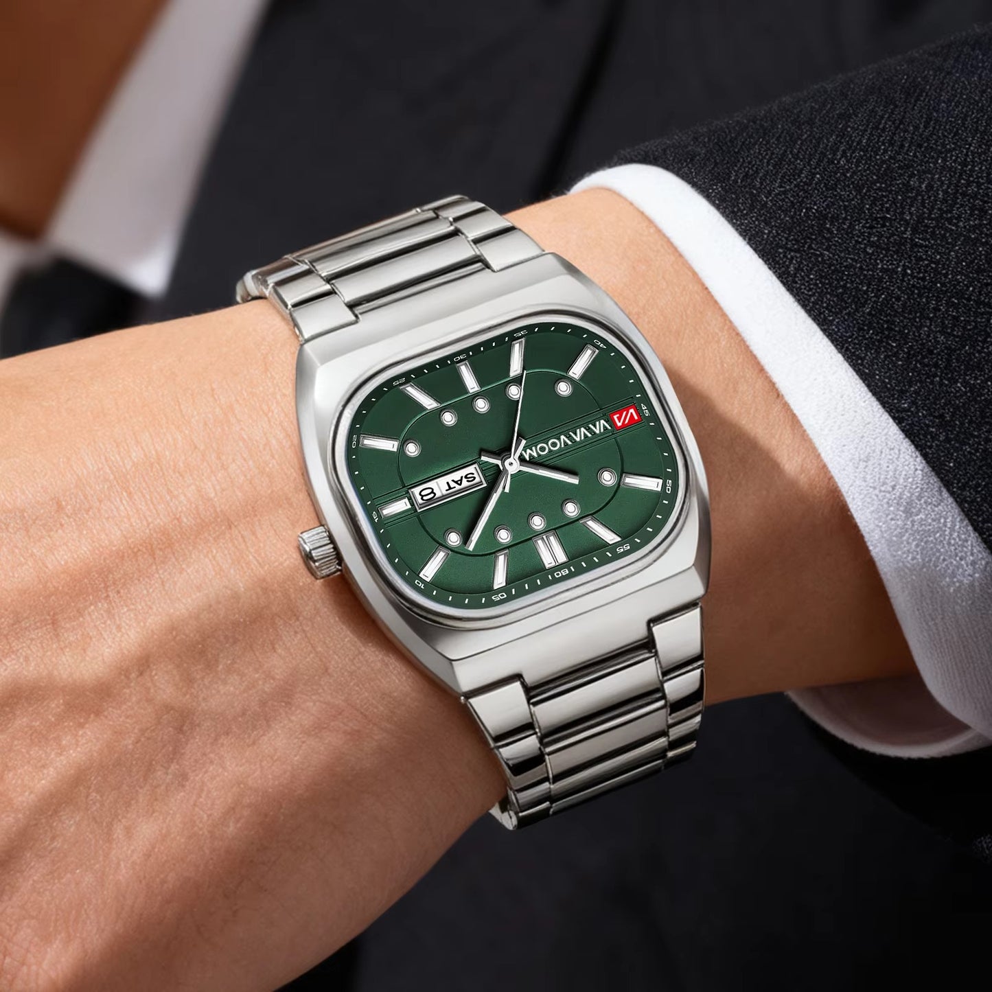 Quadratisch elegante Edelstahl Armbanduhr "Movimento analogico no.5246“ - PITANI