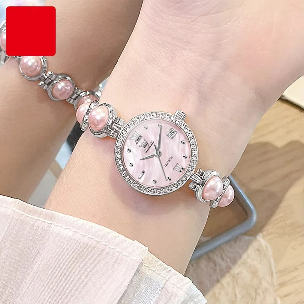 Perlen Glitzer Edelstahl Armbanduhr "Nuova Perla belle no.3220" - PITANI