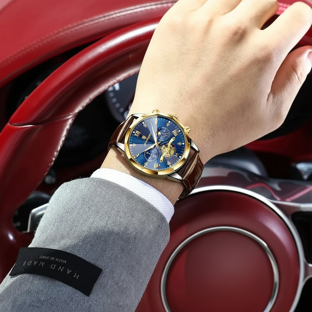 Edelstahl Leder Armbanduhr "Impermeabile Luminoso no.5277“ - PITANI