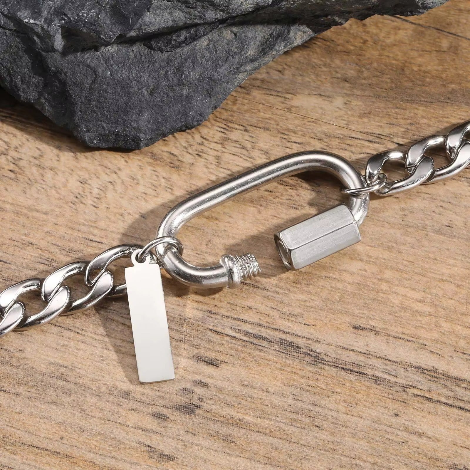 Edelstahl Armband mit Karabiner Optik "Arrampicata ovale no.5325" - PITANI