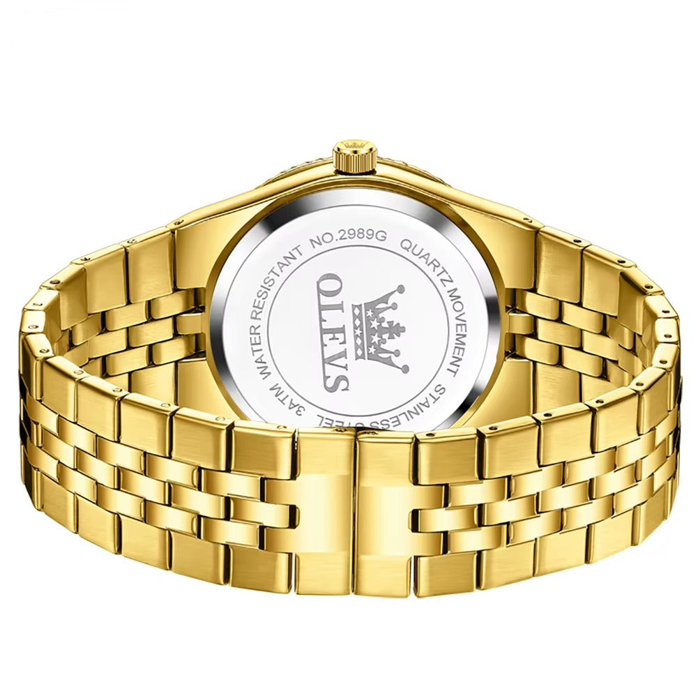 Edelstahl Armbanduhr mit Diamantenoptik im Zifferblatt "Quadrante di diamanti no.5244“ - PITANI