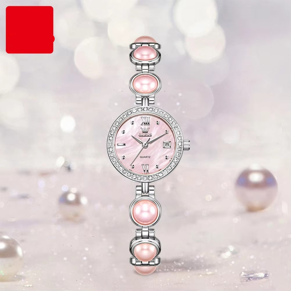 Perlen Glitzer Edelstahl Armbanduhr "Nuova Perla belle no.3220" - PITANI