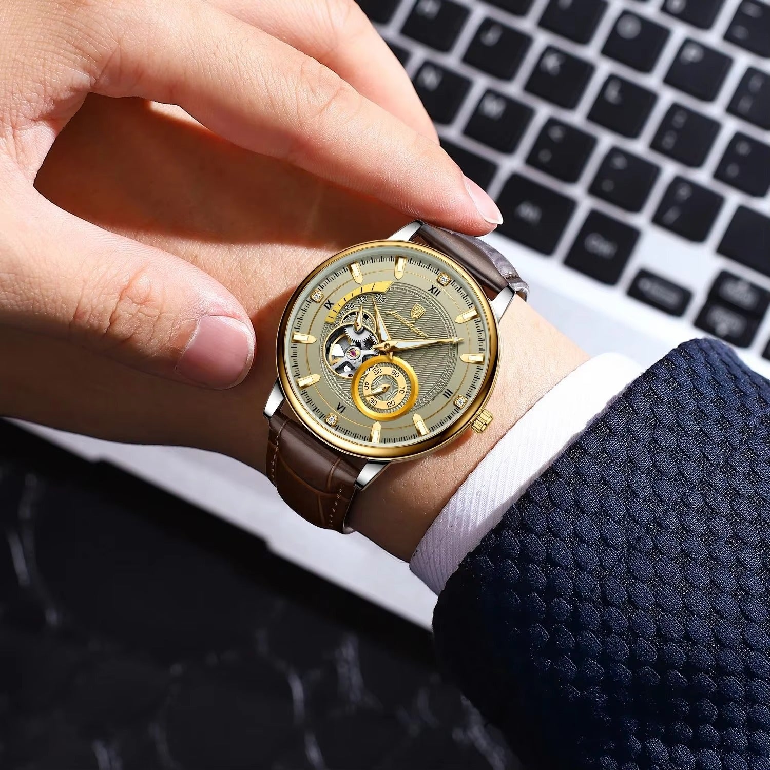 Leder Automatik Armbanduhr "Orologio da uomo luminoso impermeabile no.4177" - PITANI