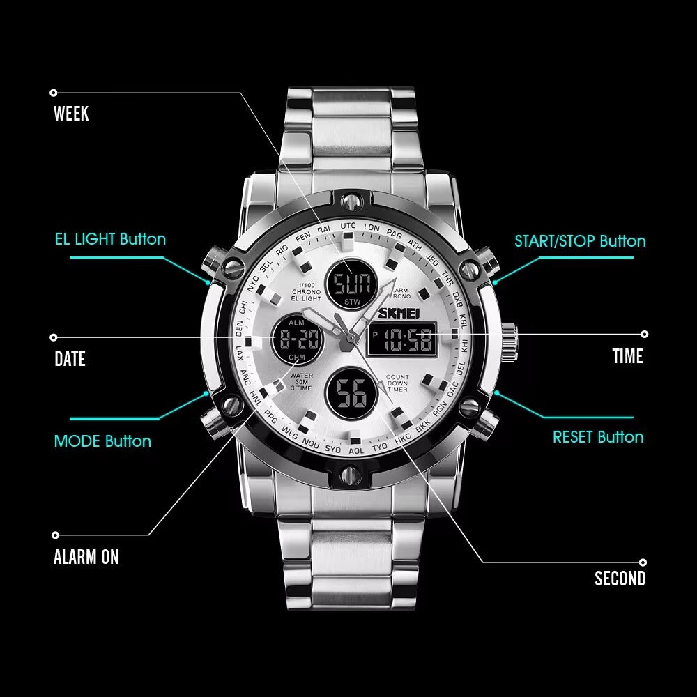 Außergewöhnliche Edelstahl Armbanduhr "Movimento al quarzo no.5275“ - PITANI