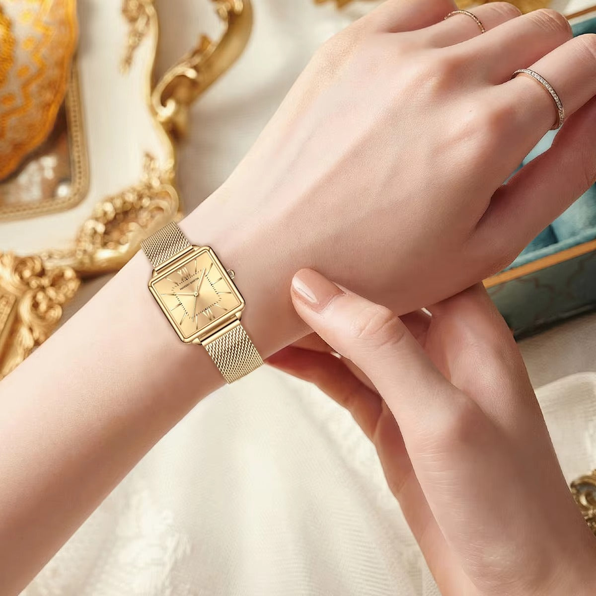 Quadratisch minimalistische Mesh Armbanduhr "Orologio regalo per donna no.5146" - PITANI