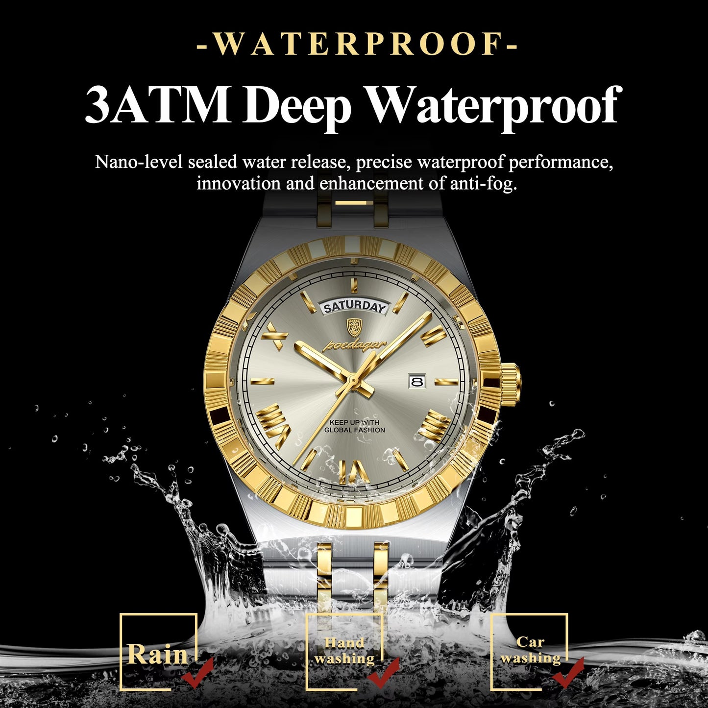 Edelstahl Armbanduhr "Uomo d'affari no.4157" - PITANI