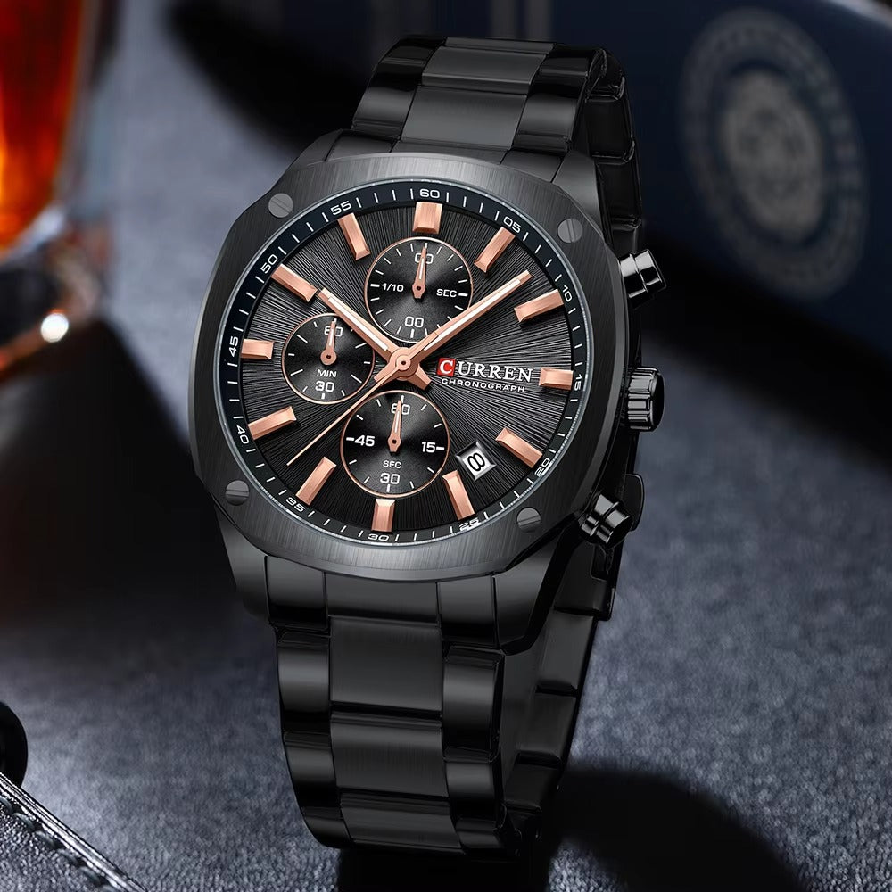 Klassisch moderne Edelstahl Armbanduhr "Cronografo luminoso no.5221“ - PITANI