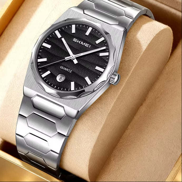 Edelstahl Armbanduhr mit seltener Lünette "Calendario al quarzo no.5258“ - PITANI