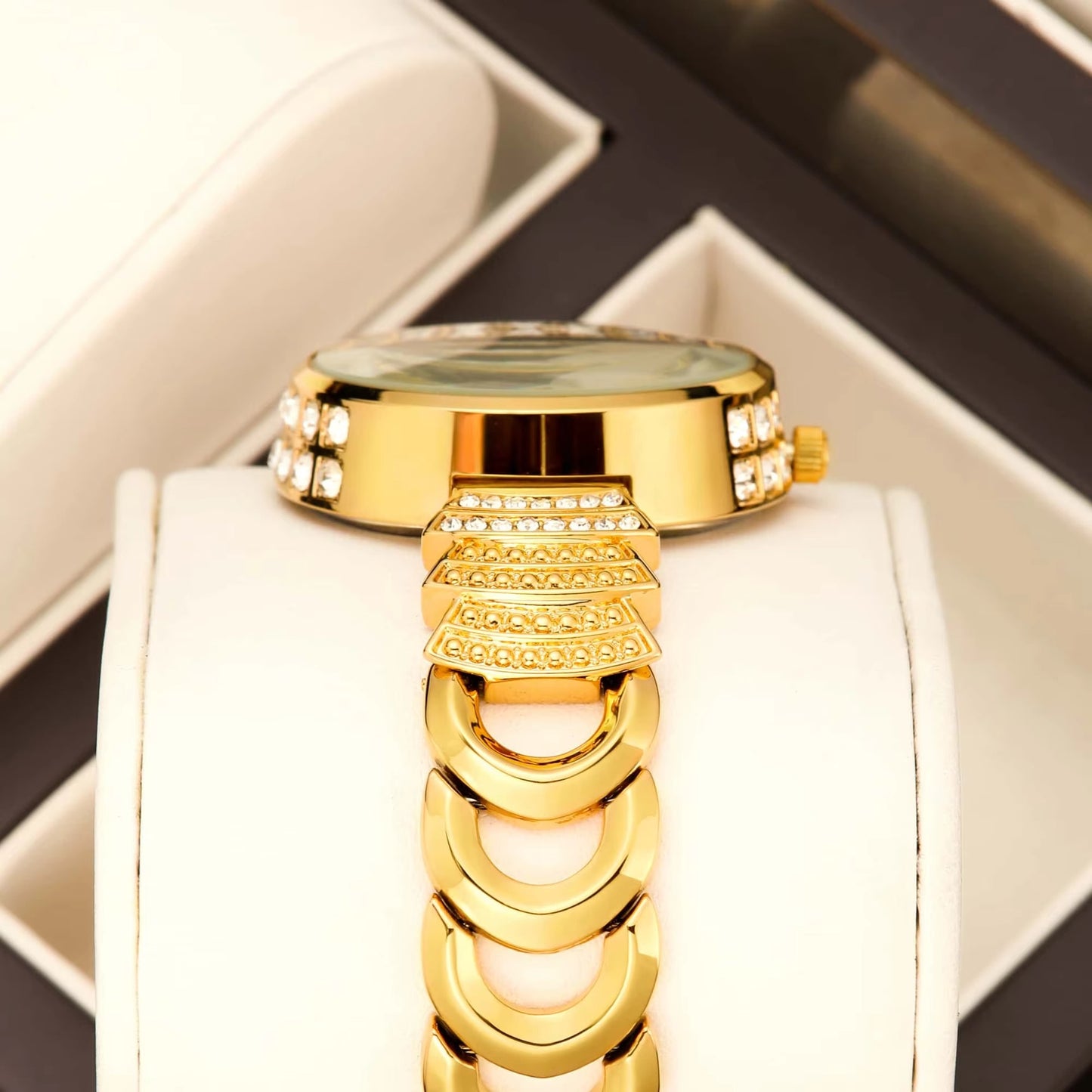 Funkelnde Edelstahl Glitzer Armbanduhr "Panno lucidante no.3206" - PITANI