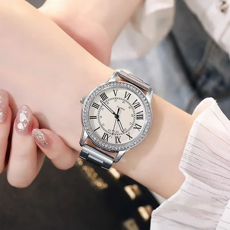 Edelstahl Armbanduhr mit Glitzer Lünette "Donne Femminili no.5135" - PITANI