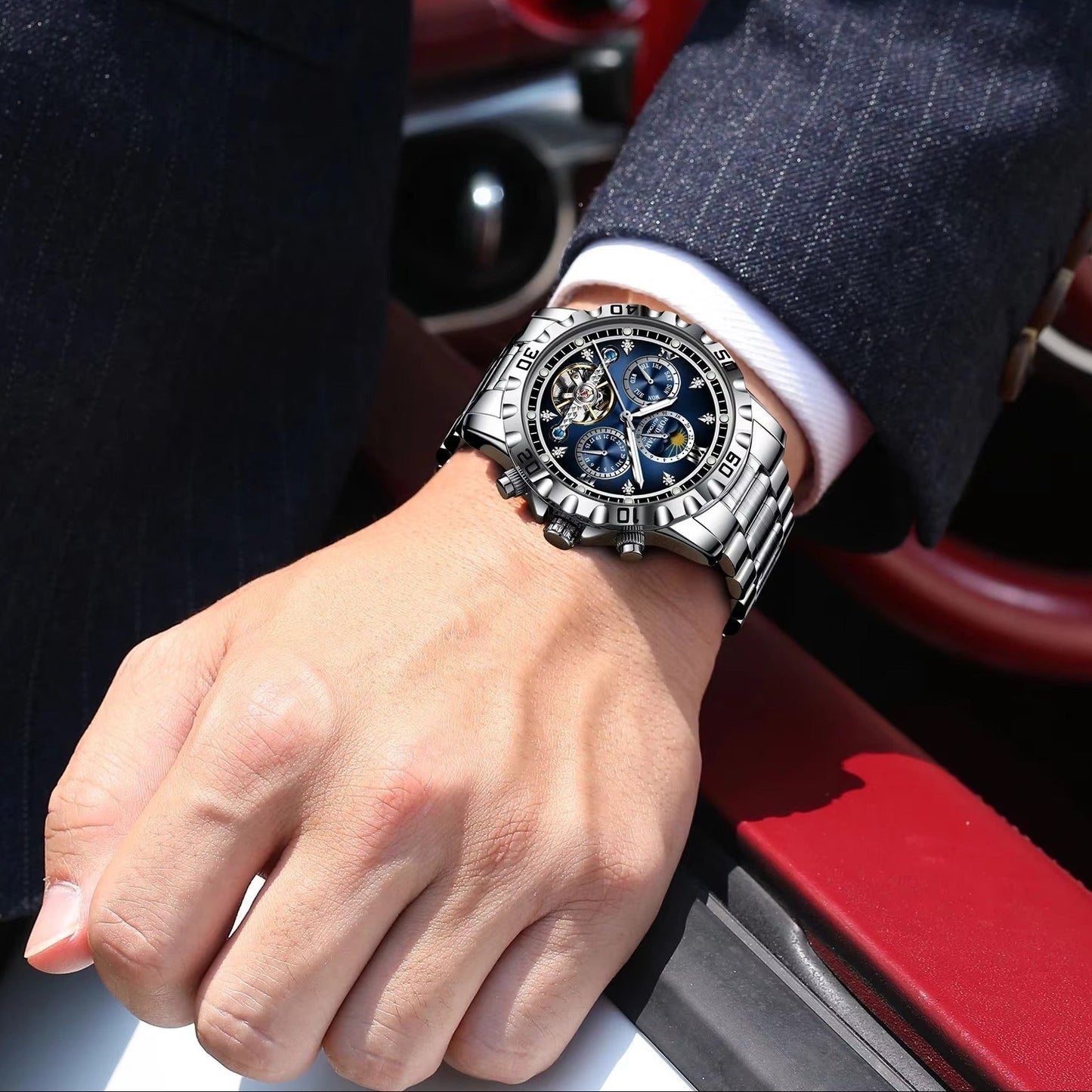 Edelstahl Automatik Armbanduhr "Data Settimana Meccanica no.5268“ - PITANI