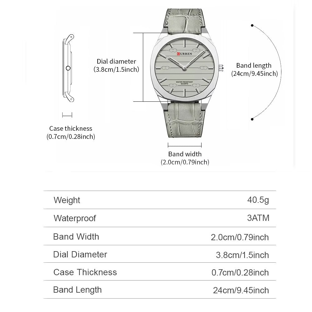 Minimalistisch moderne Leder Armbanduhr "Sottile alla moda no.5224“ - PITANI