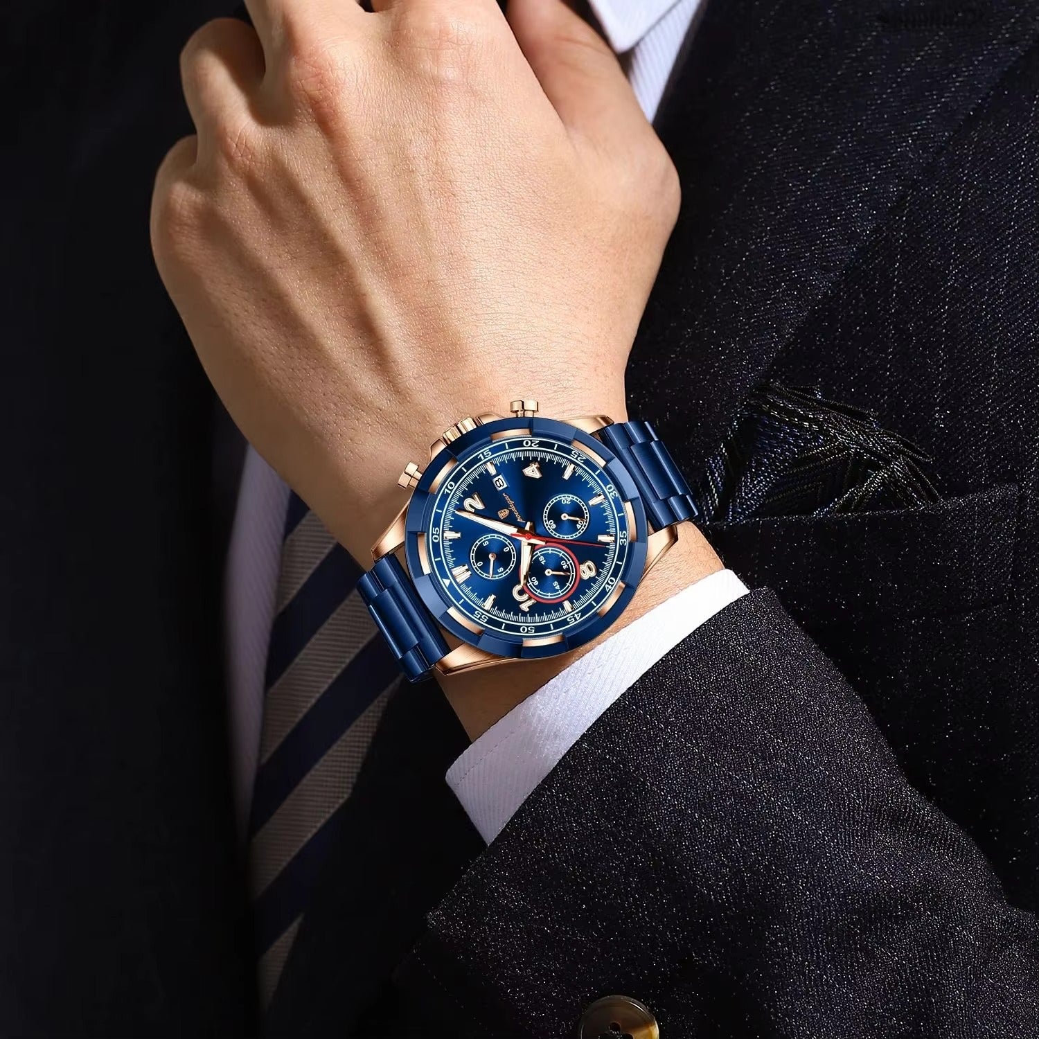 Edelstahl Business Armbanduhr "Data Sport elegante no.5201" - PITANI