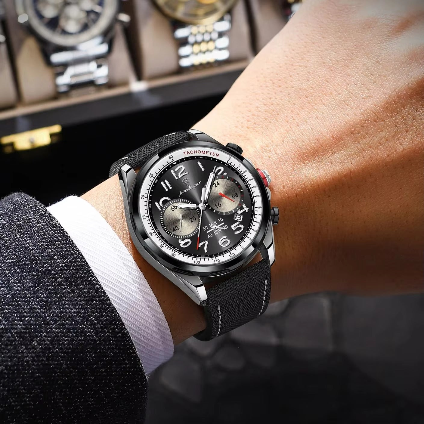 Edelstahl Armbanduhr "Pelle di nylon luminosa no.4145" - PITANI