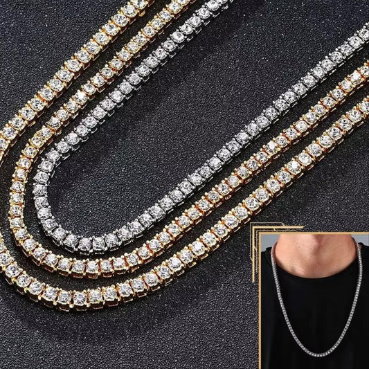 Edelstahl Glitzer Halskette "Collana a catena da tennis no.4234" - PITANI