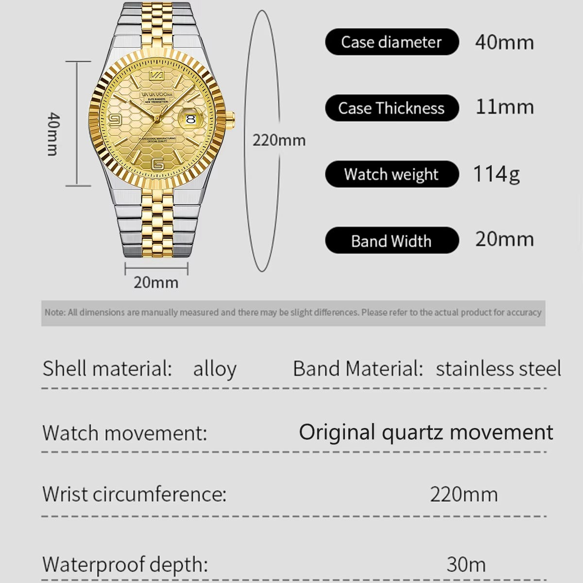 Elegant gestreifte Edelstahl Armbanduhr "Orologio belle colore d'acqua no.5261“ - PITANI