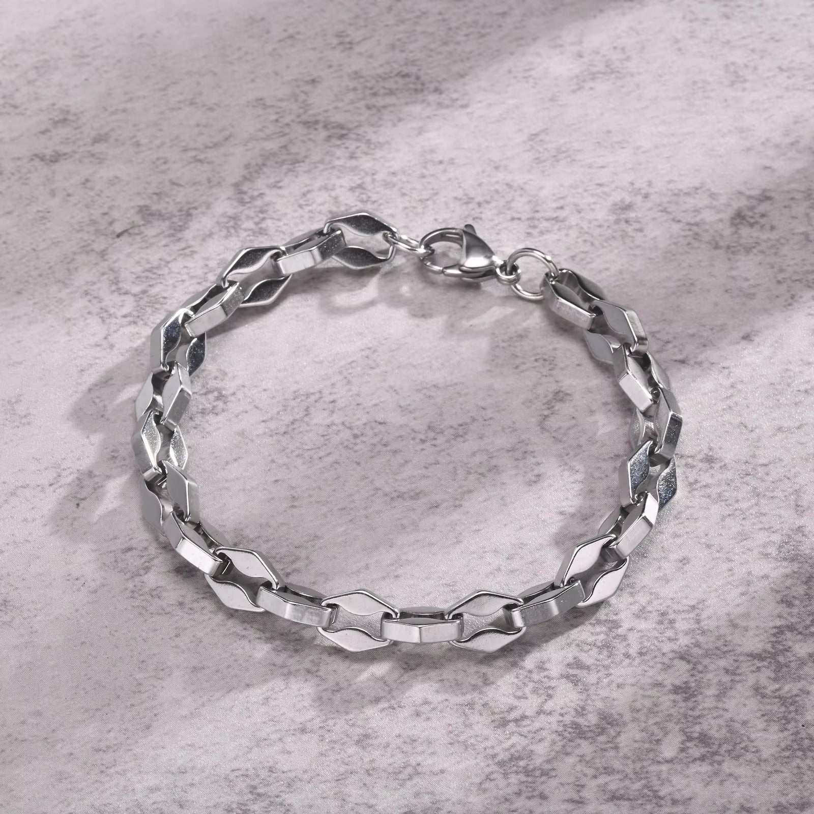 Raute Gliederkette Edelstahl Armband "Catena a Maglie Romboidali Semplici no.5316" - PITANI
