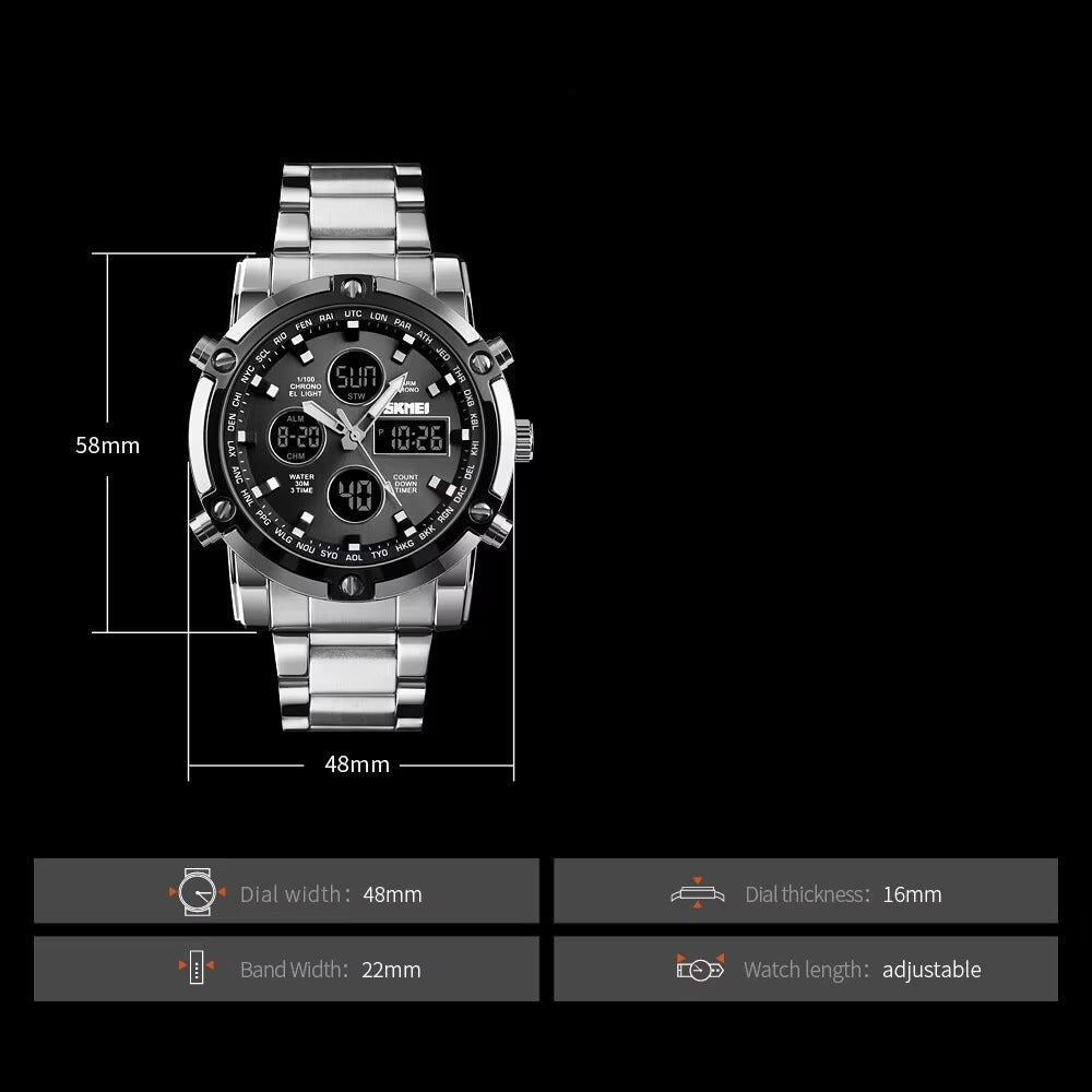 Außergewöhnliche Edelstahl Armbanduhr "Movimento al quarzo no.5275“ - PITANI