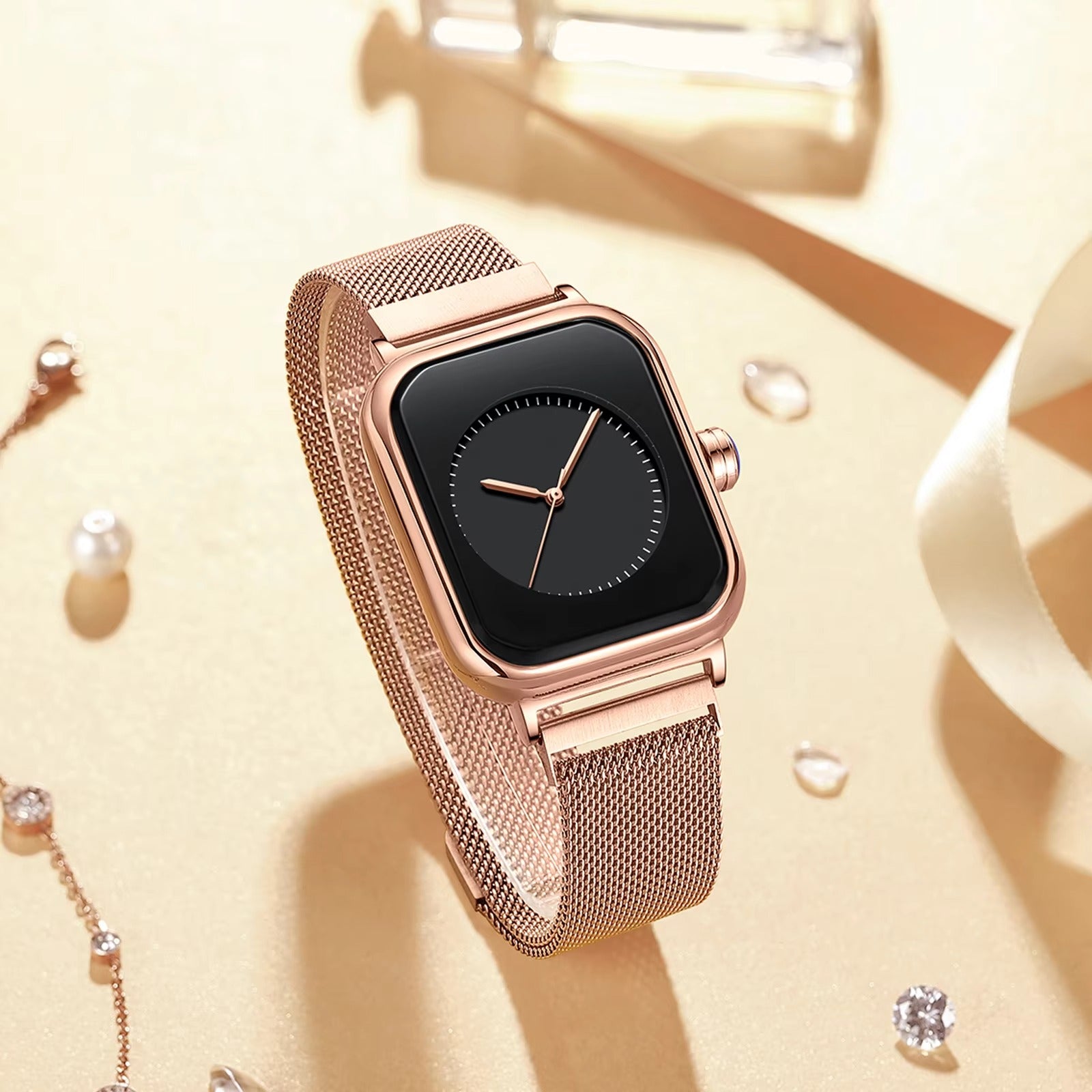 Quadratische Armbanduhr mit außergewöhnlichem Ziffernblatt "Piazza delle Donne no.5130" - PITANI