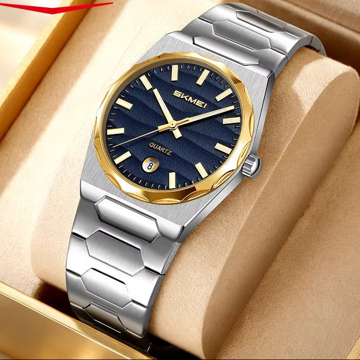 Edelstahl Armbanduhr mit seltener Lünette "Calendario al quarzo no.5258“ - PITANI