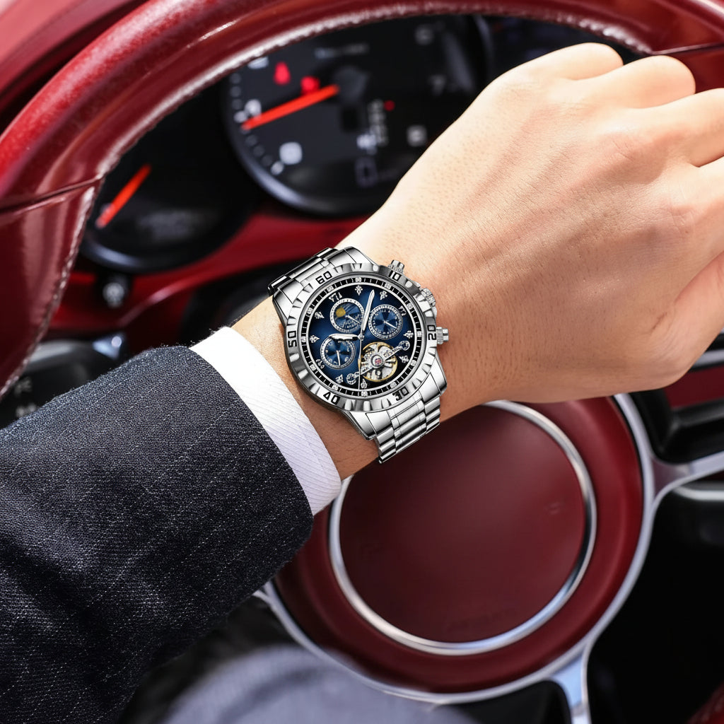 Edelstahl Automatik Armbanduhr "Data Settimana Meccanica no.5268“ - PITANI