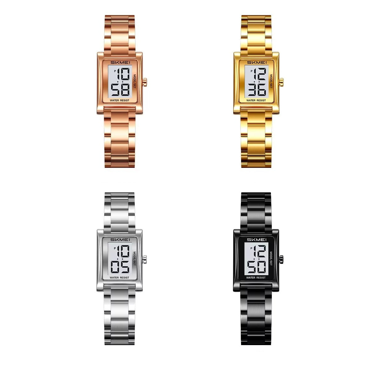 Rechteckige Digitale Edelstahl Armbanduhr "Rettangolare retrò no.3243“ - PITANI