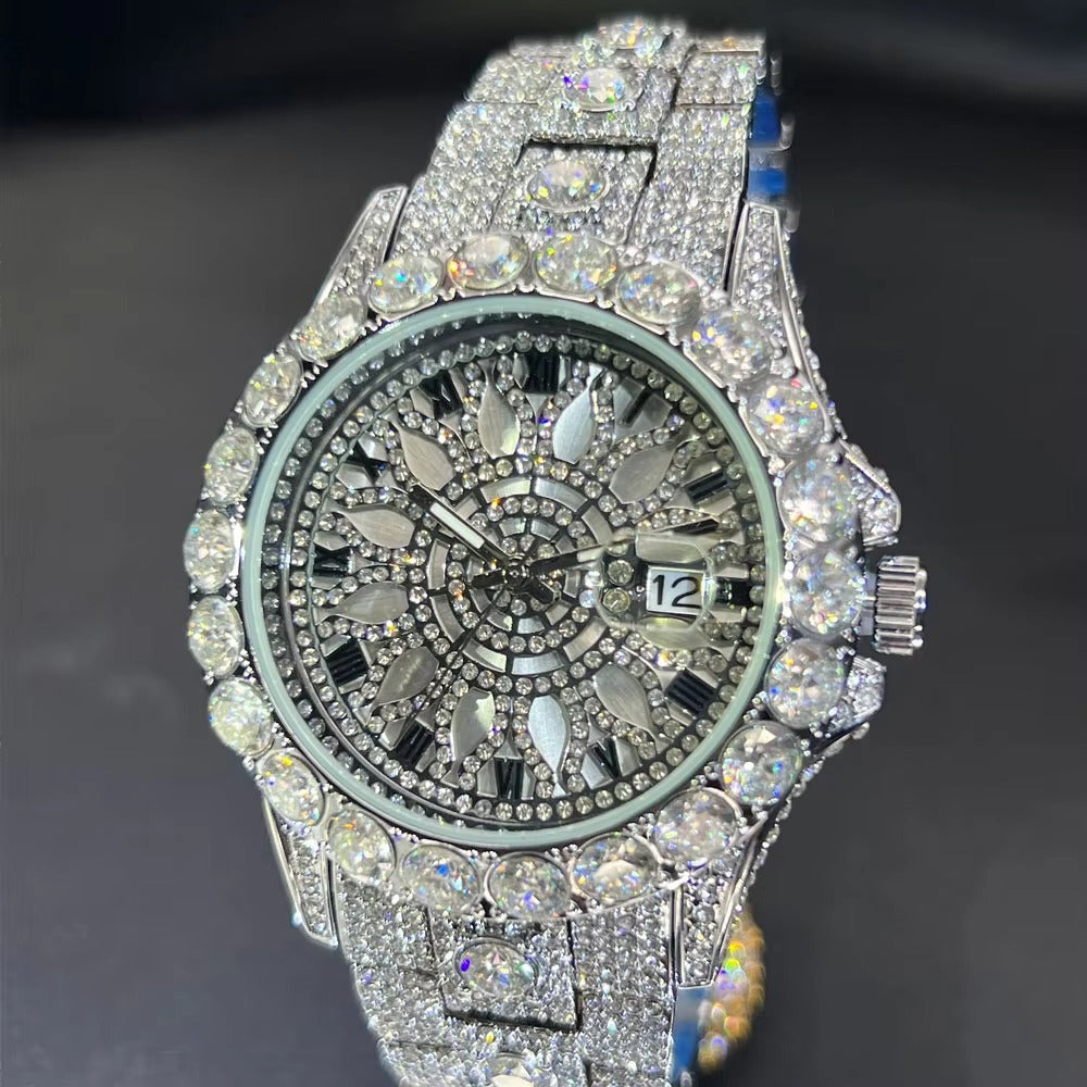Edelstahl Diamantenoptik Armbanduhr "Grande diamante no.5257“ - PITANI