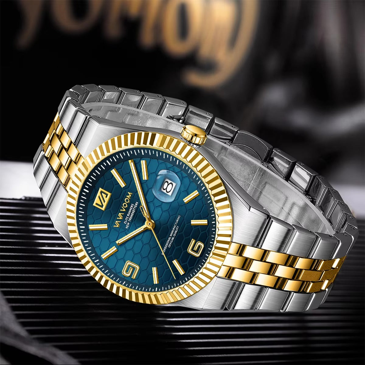 Elegant gestreifte Edelstahl Armbanduhr "Orologio belle colore d'acqua no.5261“ - PITANI