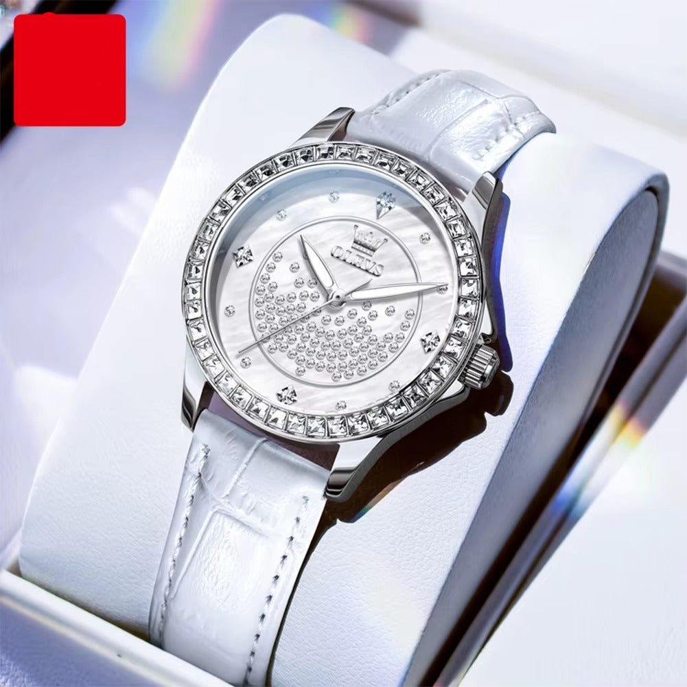 Edelstahl Glitzer Leder Armbanduhr "Cinturino in pelle alla moda no.3219" - PITANI