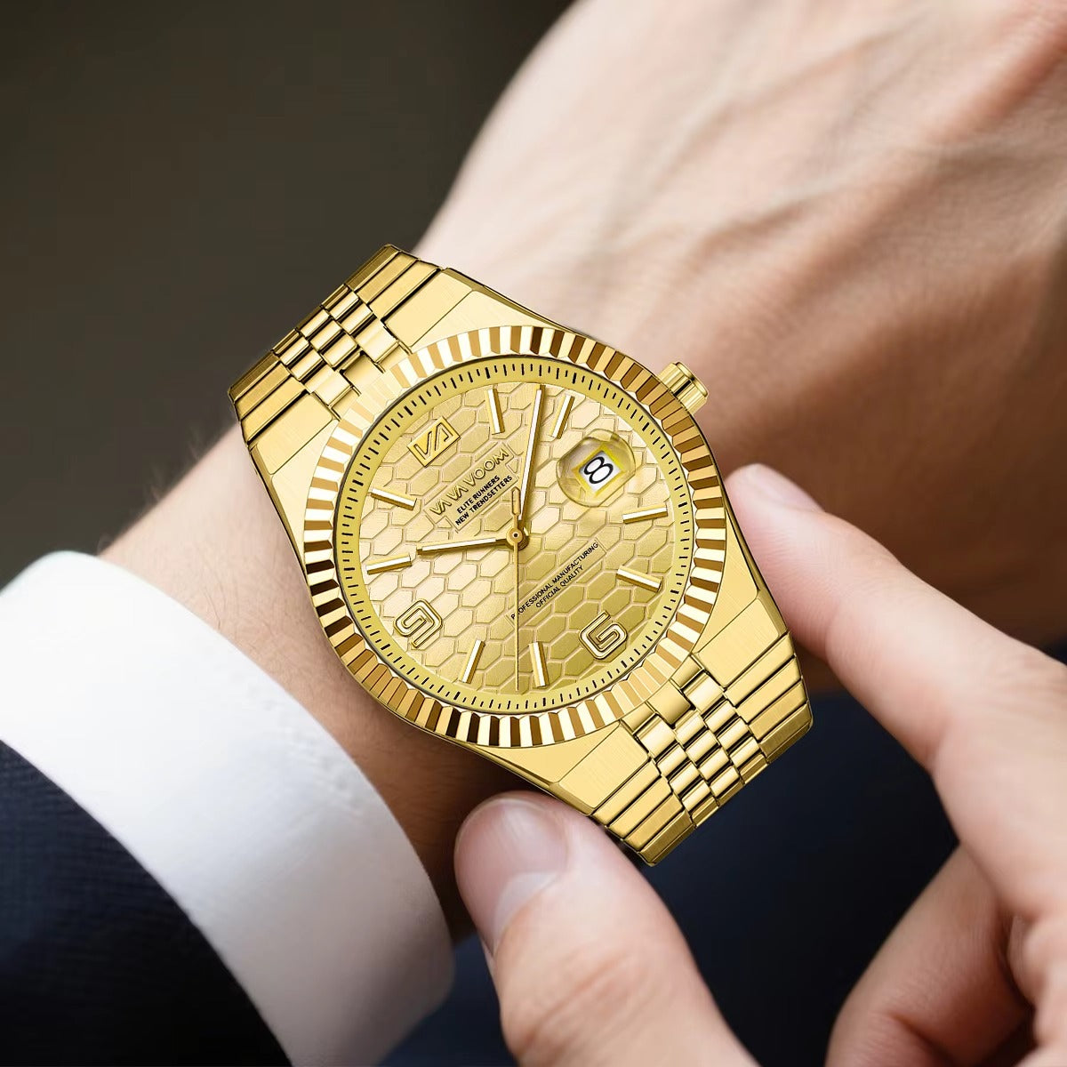 Elegant gestreifte Edelstahl Armbanduhr "Orologio belle colore d'acqua no.5261“ - PITANI