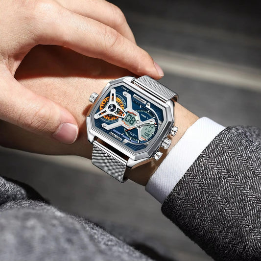 Außergewöhnliche Armbanduhr mit digitaler Anzeige "Orologio da uomo rettangolare di alta moda no.4190" - PITANI