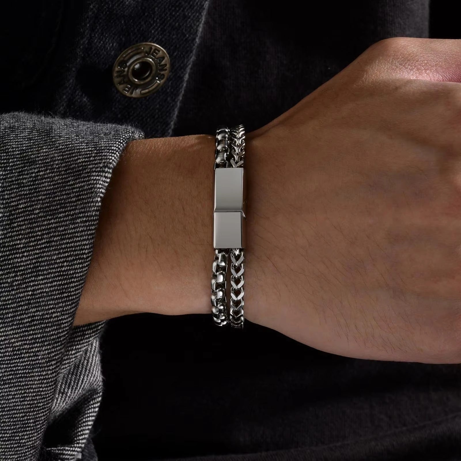 Edelstahl Doppelketten Armband "Polsino a Catena no.5317" - PITANI