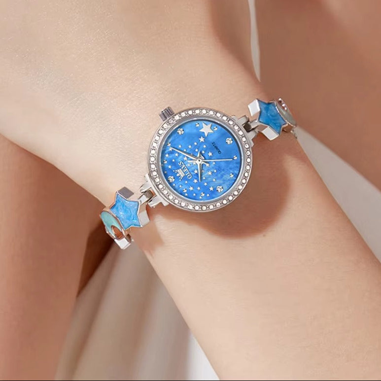 Edelstahl Sternen Armbanduhr "Quadrante con diamanti no.3241“ - PITANI