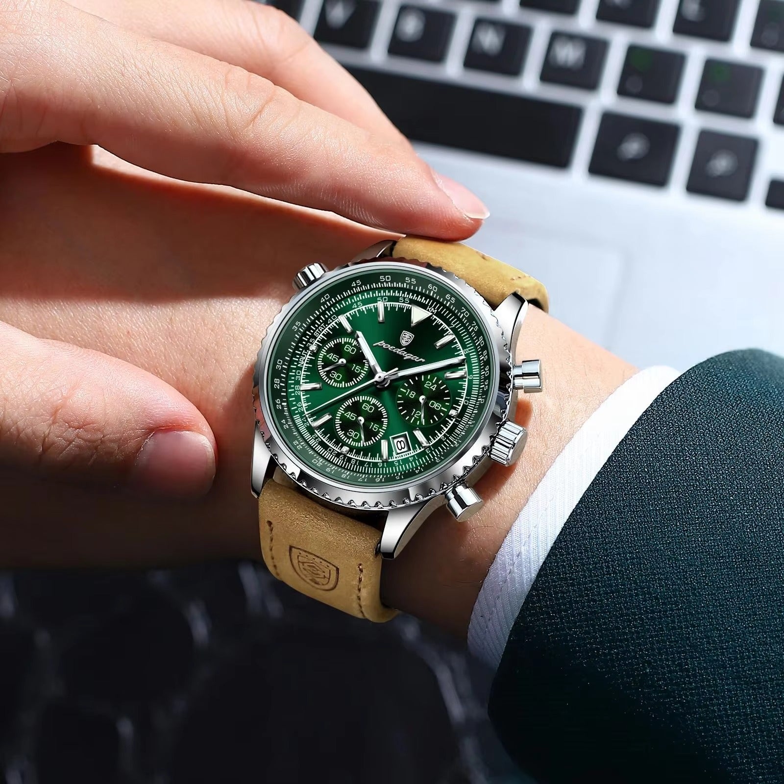 Zeitlose trendige Armbanduhr "Cronografo in pelle no.4157" - PITANI