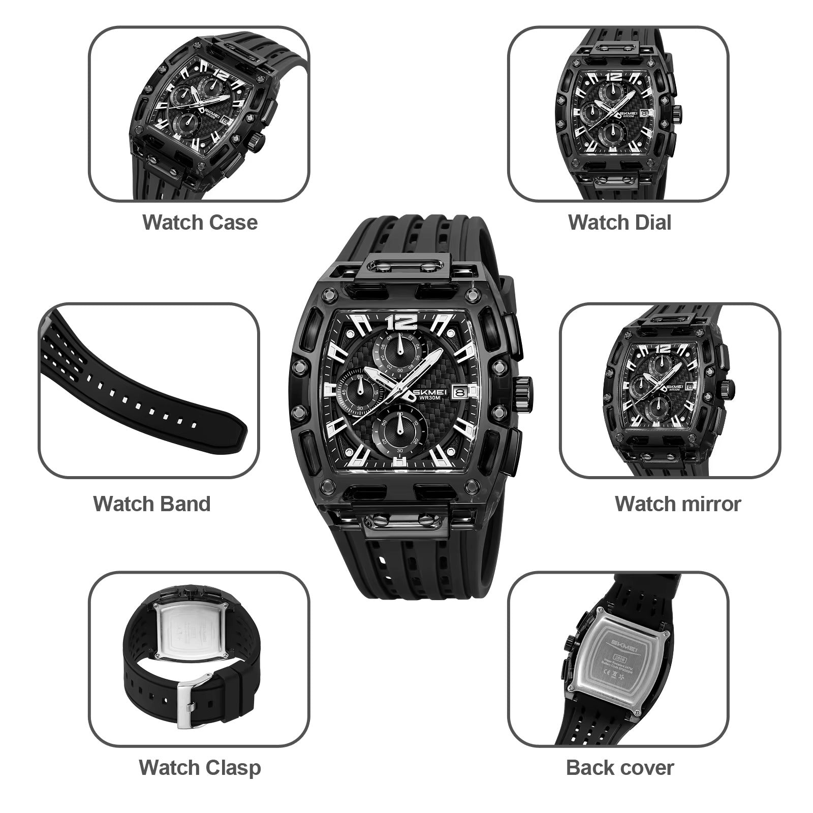 Quadratische Silikon Armbanduhr "Orologio in silicone no.5262“ - PITANI