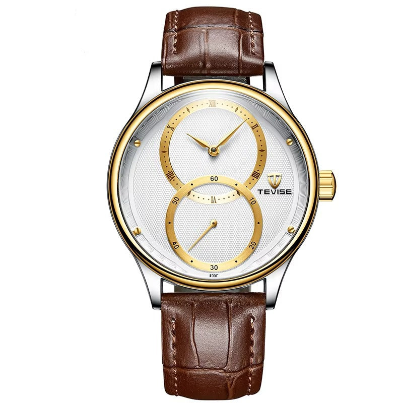Kreisförmige Zeiger Leder Automatik Armbanduhr "Puntatore circolare Scratch no.4167" - PITANI