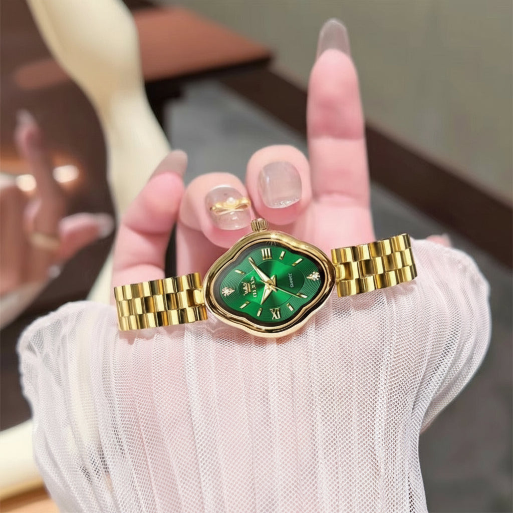 Sanft abgerundete polygonale Edelstahl Armbanduhr in Kissengehäuse Form "Acciaio solido no.3221" - PITANI