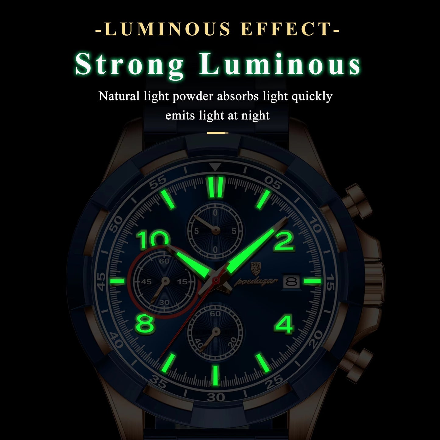 Edelstahl Business Armbanduhr "Data Sport elegante no.5201" - PITANI