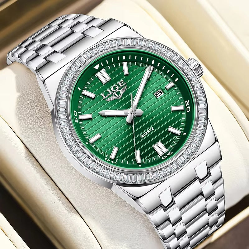 Elegante Edelstahl Armbanduhr mit Glitzer Lünette "Elegante no.3226“ - PITANI