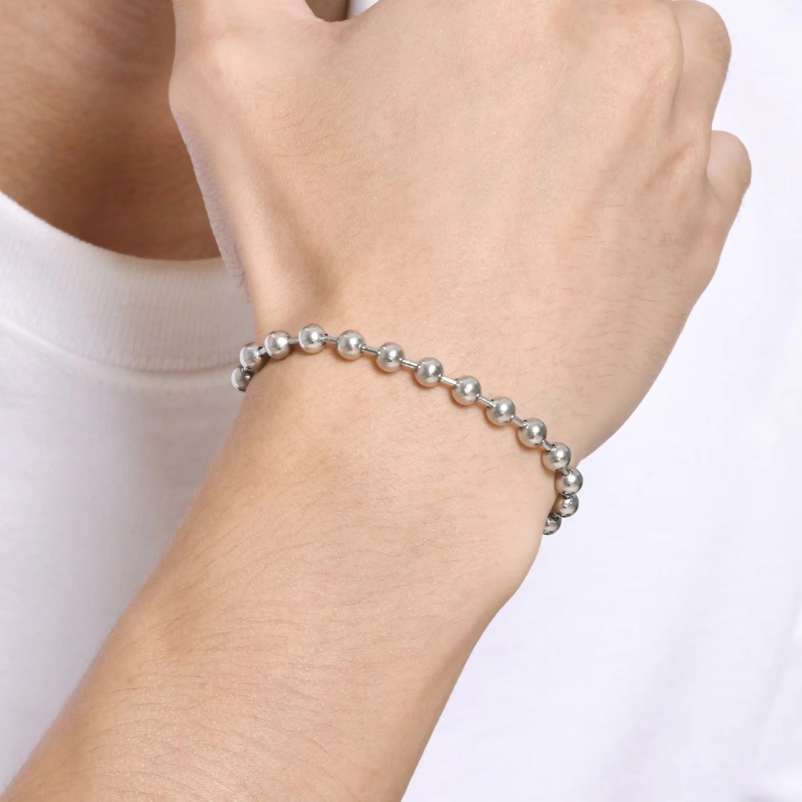 Edelstahl Kugelketten Armband "Bracciale con catene a sfera no.5319" - PITANI